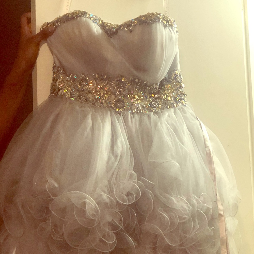 Silver prom dress